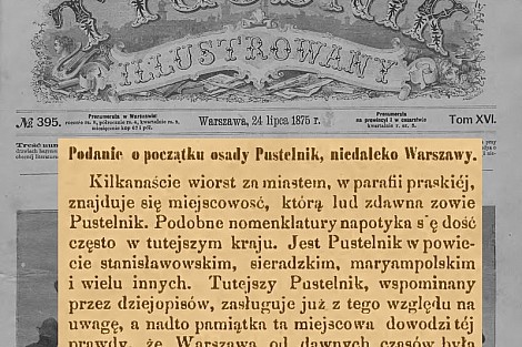 fot Podanie o początku osady Pustelnik - 1875
