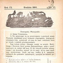 Towarzystwo Ochrony Zwierząt - 1884
