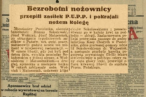 fot Krwawa libacja bezrobotnych w Pustelniku - 1929