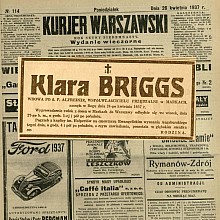 Klara Briggs - nekrolog - 1937