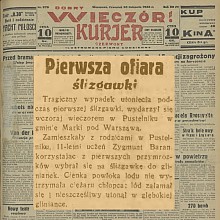 Pierwsza ofiara ślizgawki w Pustelniku - 1933